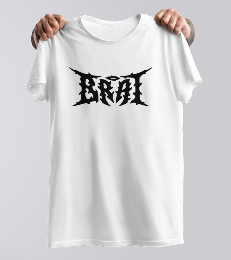 Inferno Merch Store Brat Gothic Font Design Charli Brat T-Shirt