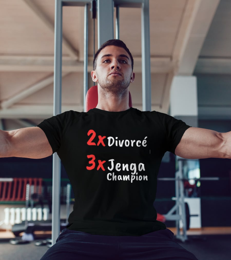 2x Divorcé 3x Jenga Champion Jenga Game T-Shirt