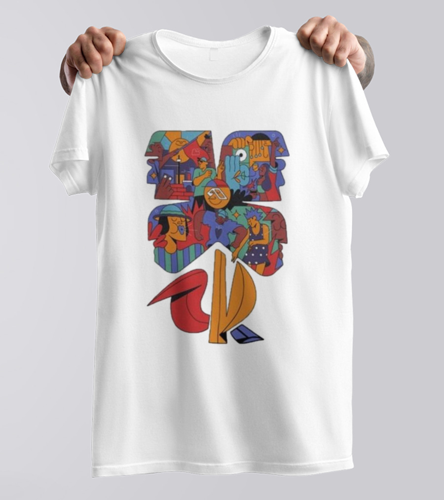 Anjunadeep 024 Yay Abe Abstract Graphic Black T-Shirt