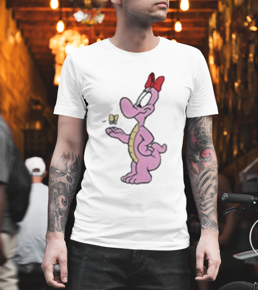 454 Life Baby Yoshi Bow Wearing Cartoon Character With Butterfly T-Shirt