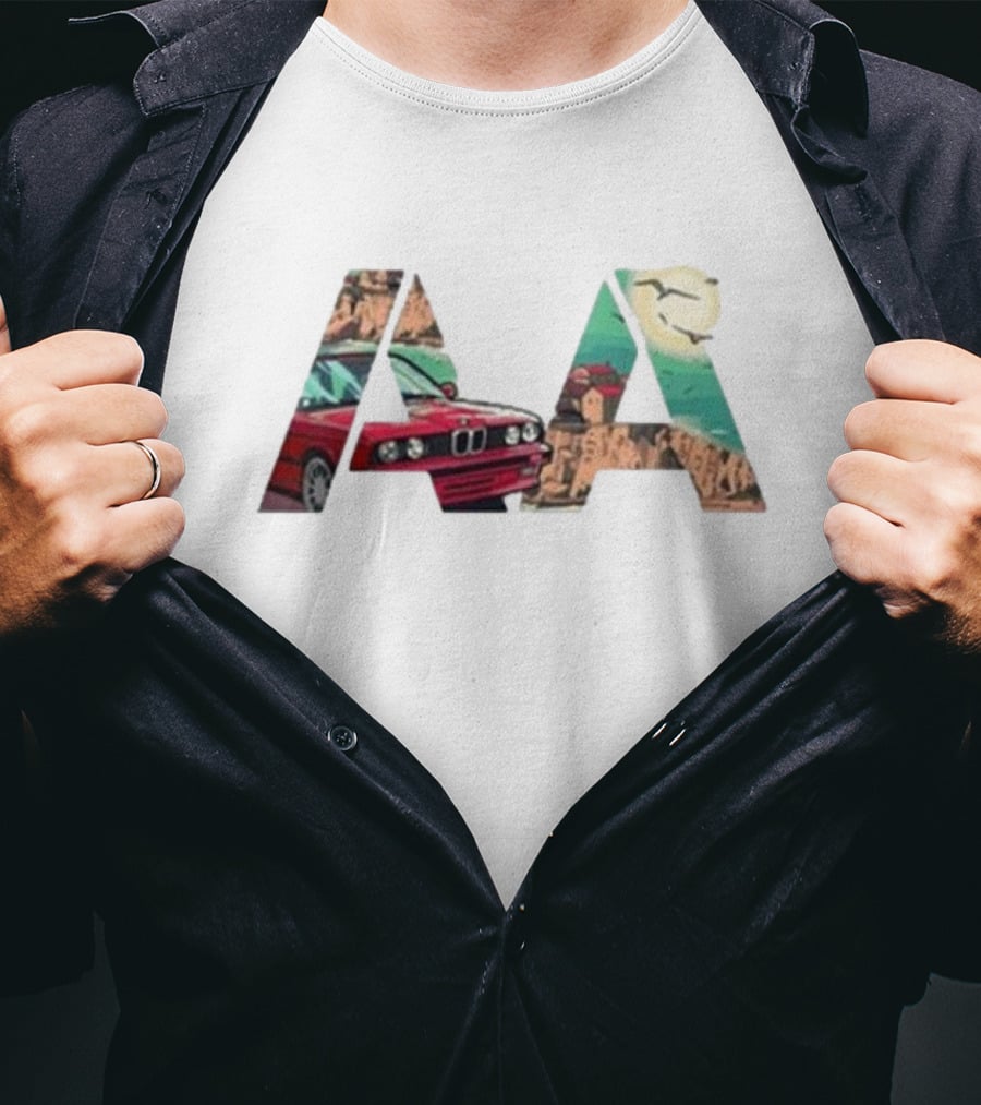 Aa Summer E30 Autoalex Red BMW Car Scenic Landscape T-Shirt