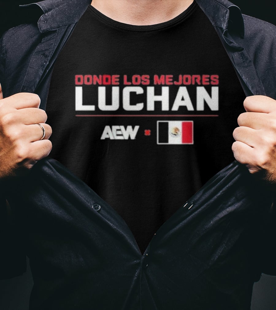 AEW X Mexico Donde Los Mejores Luchan Lucha Libre Flag Collaboration T-Shirt