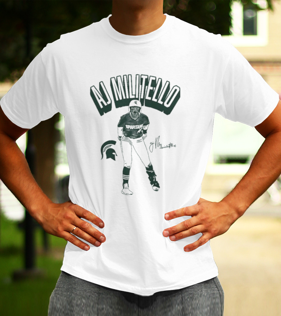 AJ Militello Spartans Michigan State Football Signature T-Shirt