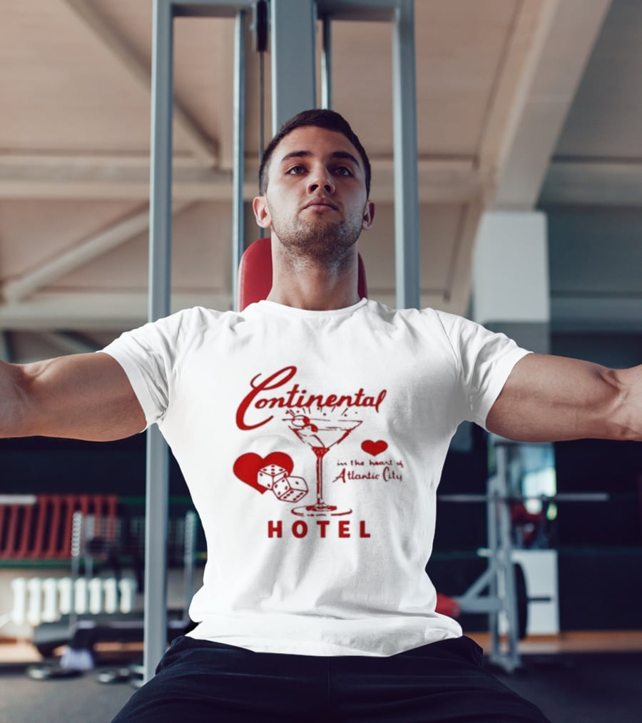 Continental Hotel In The Heart Of Atlantic City With Hearts And Martini Glass T-Shirt
