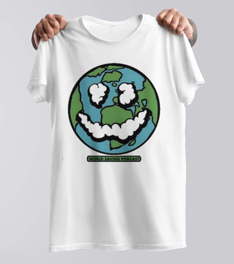 Andy Frasco Crowd Surf World Saving Podcast Earth Smiley T-Shirt