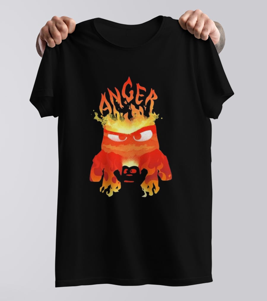Anger Fire Inside Out Movie Character With Flaming T-Shirt