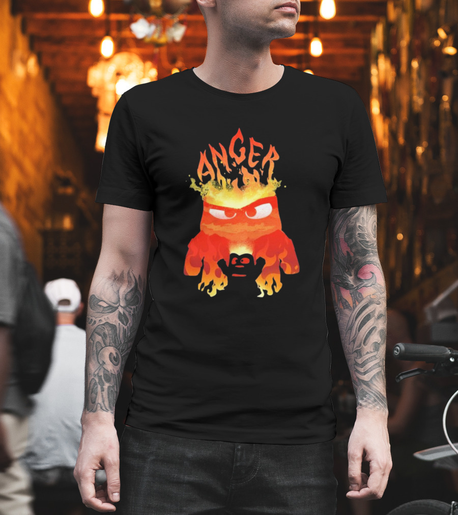 Anger Fire Inside Out Movie Character With Flaming T-Shirt