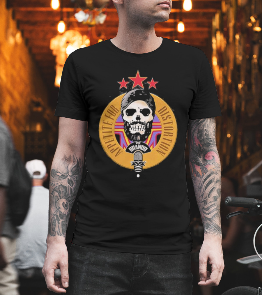 Appetite For Distortion Podcast Brando Skull And Microphone T-Shirt