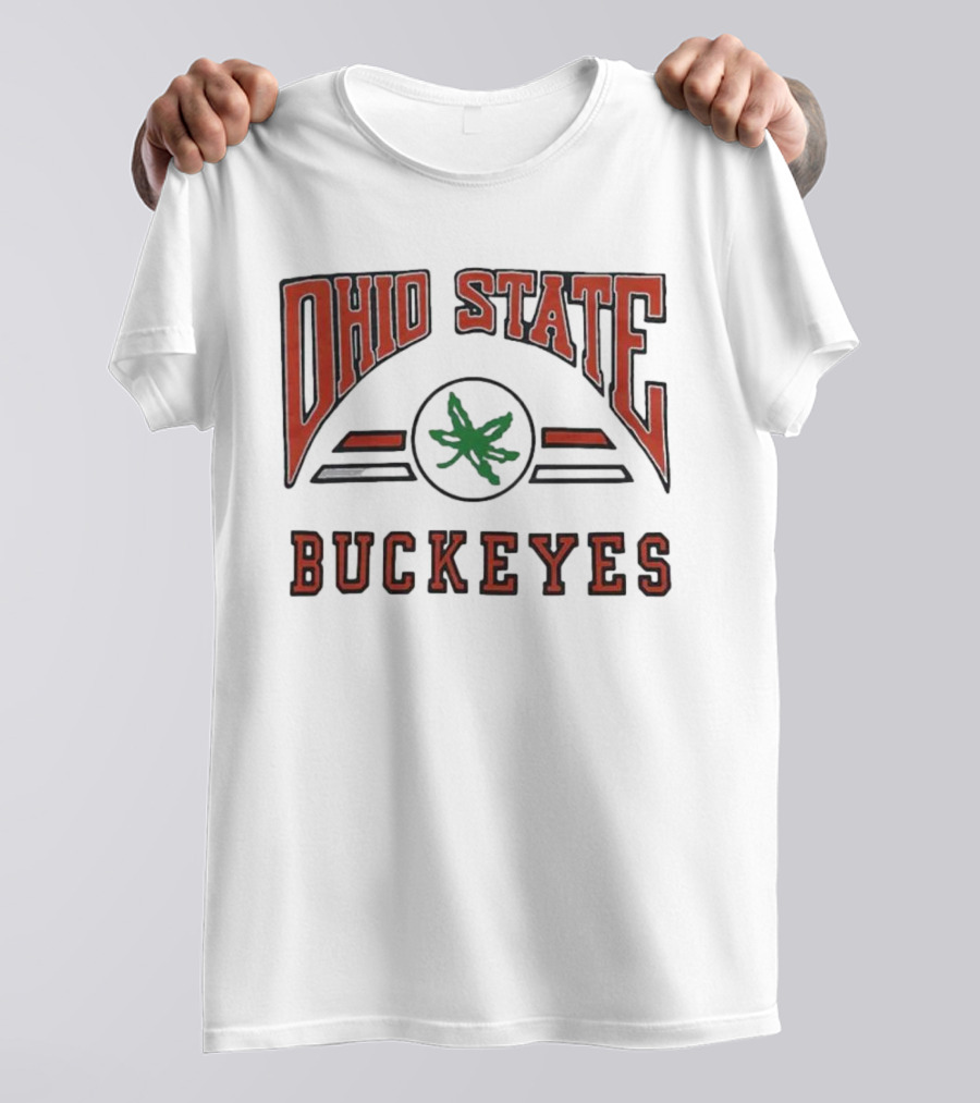 Ohio State Buckeyes Arch With Green Leaf T-Shirt