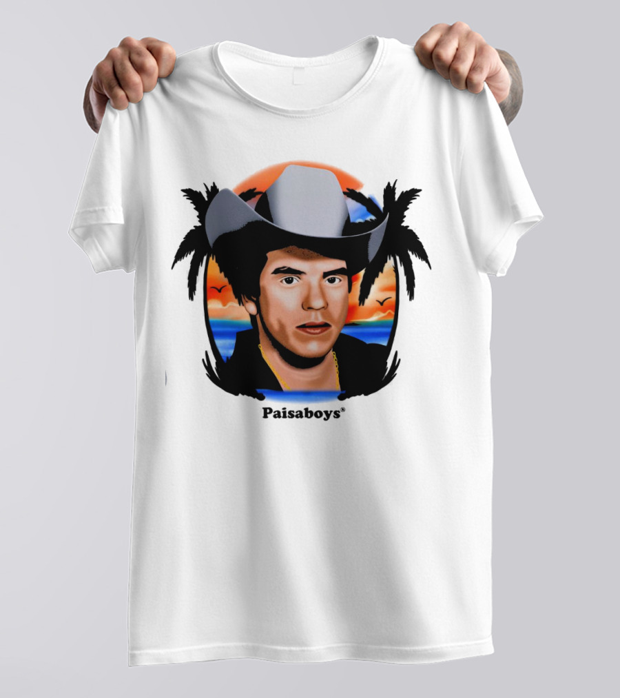 Paisaboys Sinaloa Sunset Cowboy And Tropical Ocean Scene T-Shirt