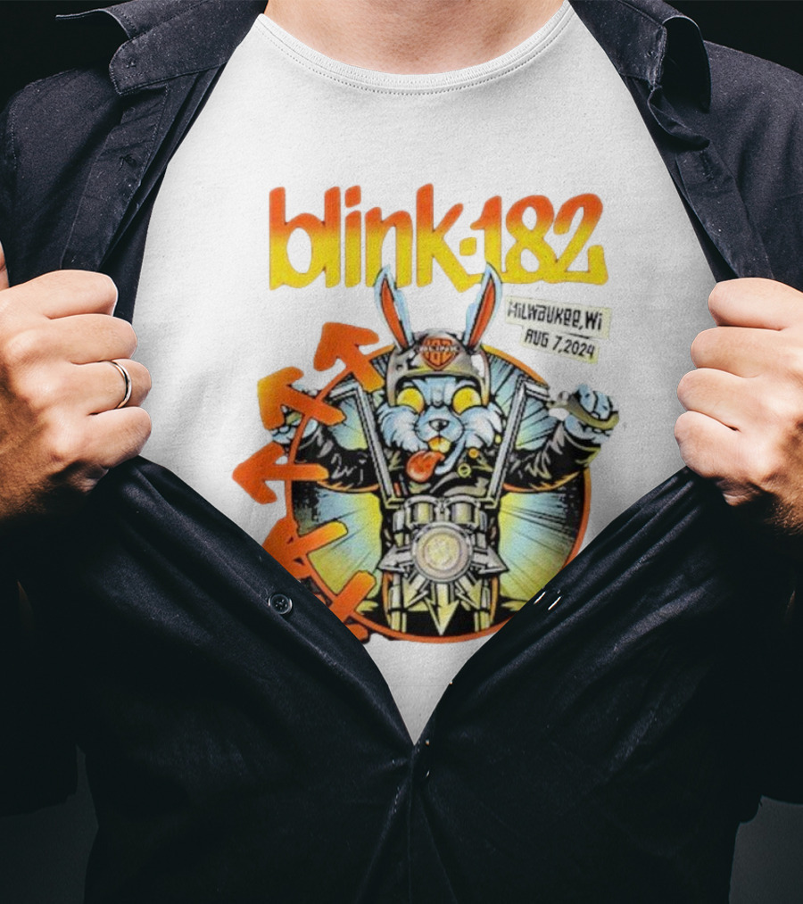 Blink-182 Concert Rabbit Milwaukee WI August 7 T-Shirt