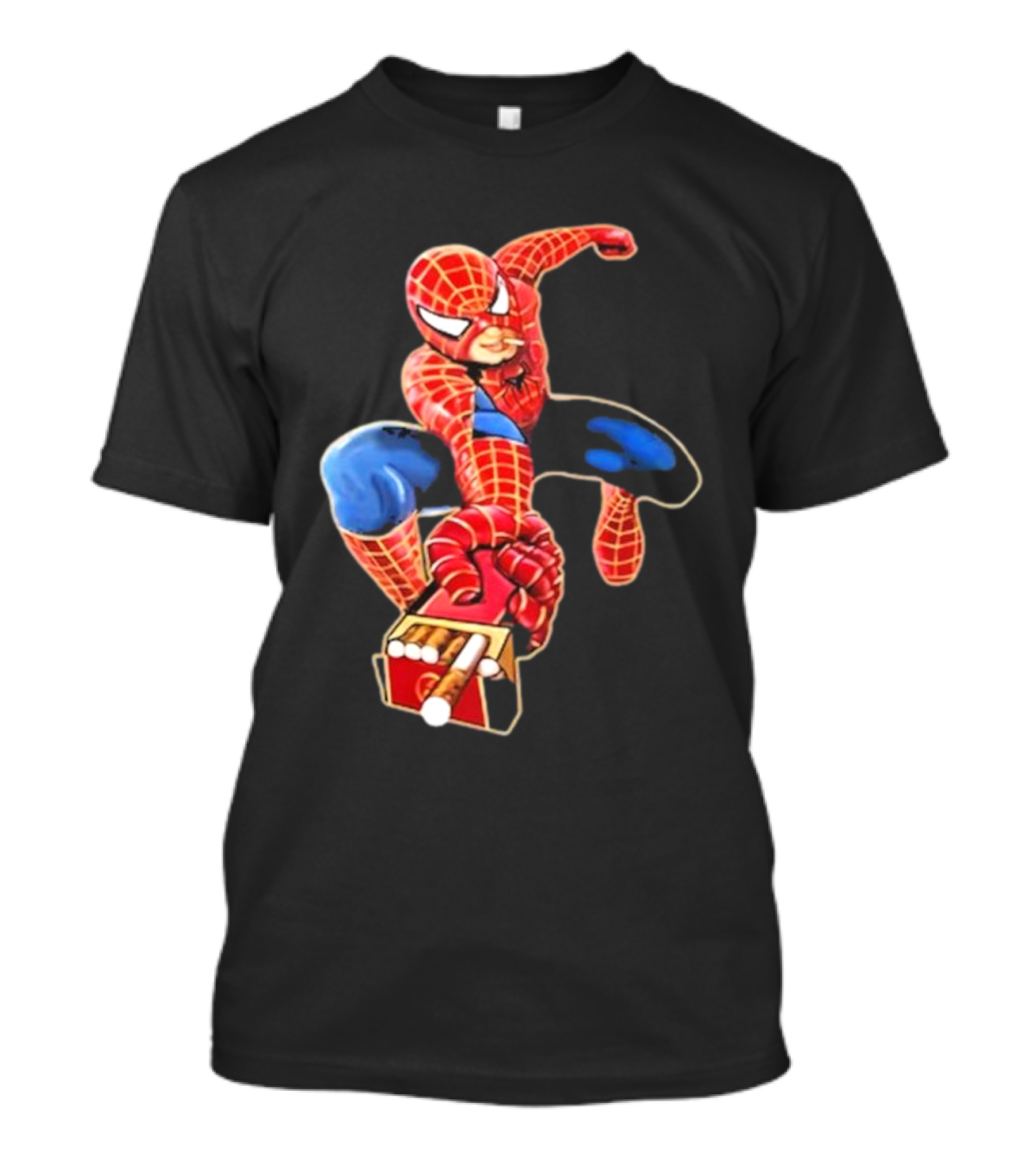 Shithead Steve Superman Smoker Man Spider-Man Cigarette Box Swing T-Shirt
