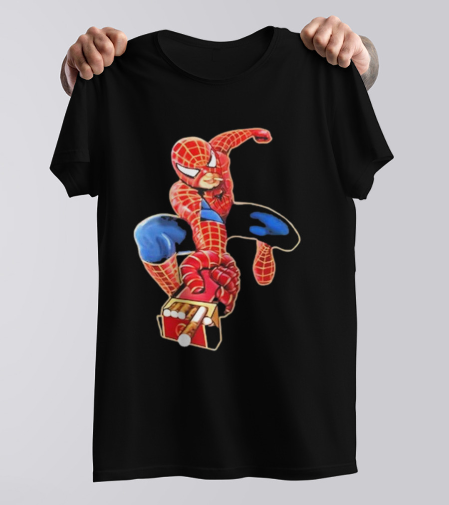 Shithead Steve Superman Smoker Man Spider-Man Cigarette Box Swing T-Shirt