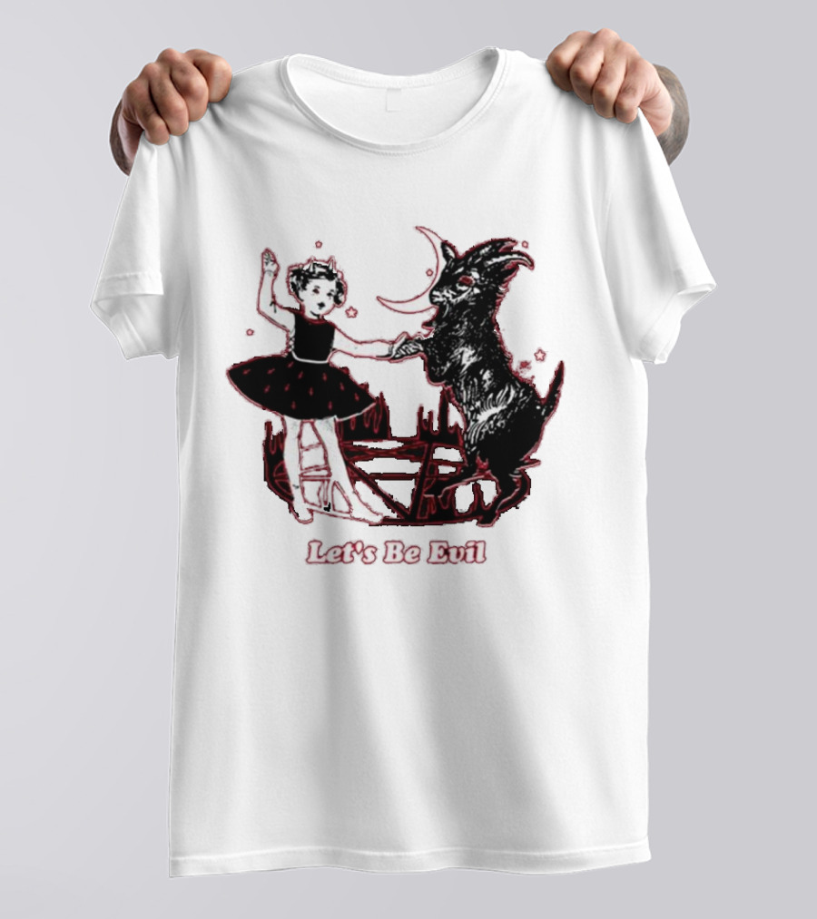 Teenhearts Let's Be Evil With Pentagram Dancing Girl And Goat T-Shirt
