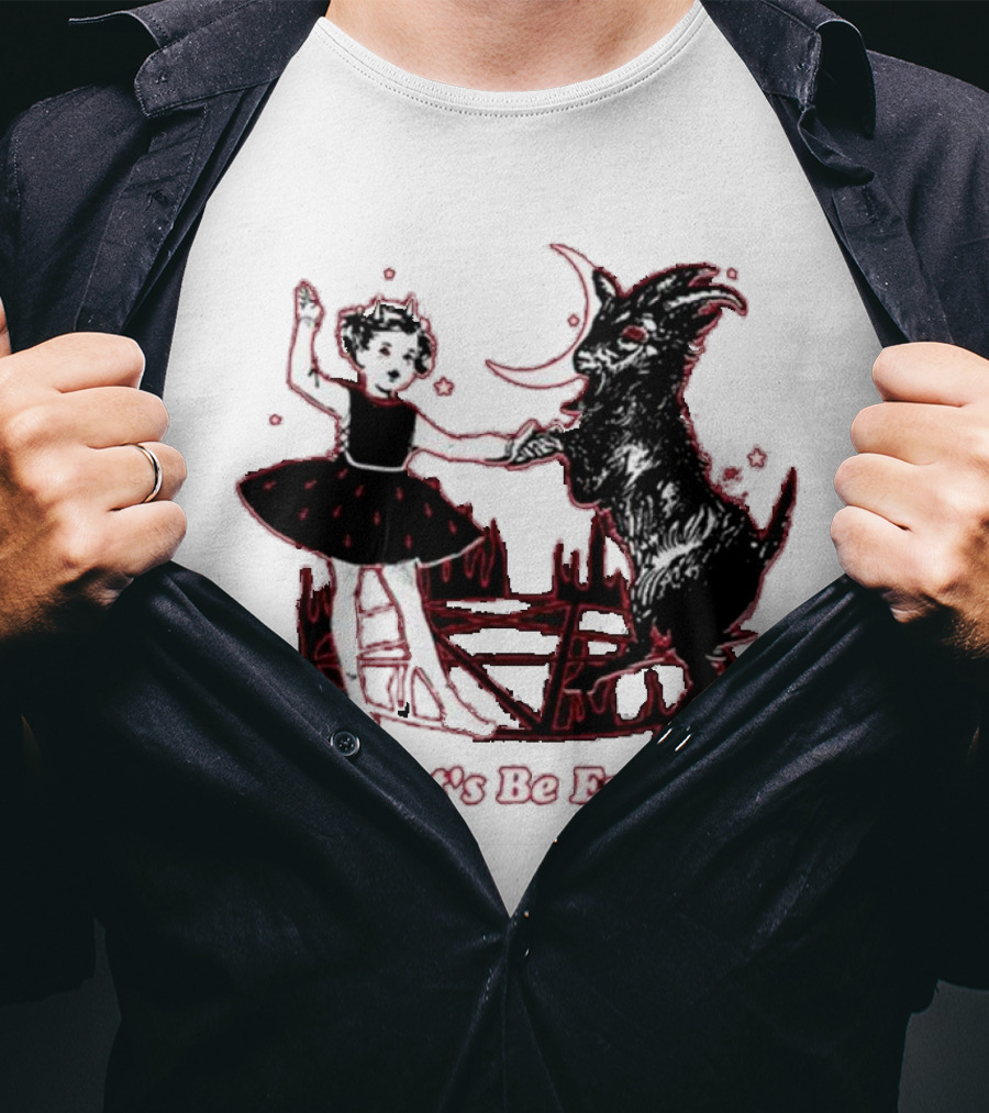 Teenhearts Let's Be Evil With Pentagram Dancing Girl And Goat T-Shirt