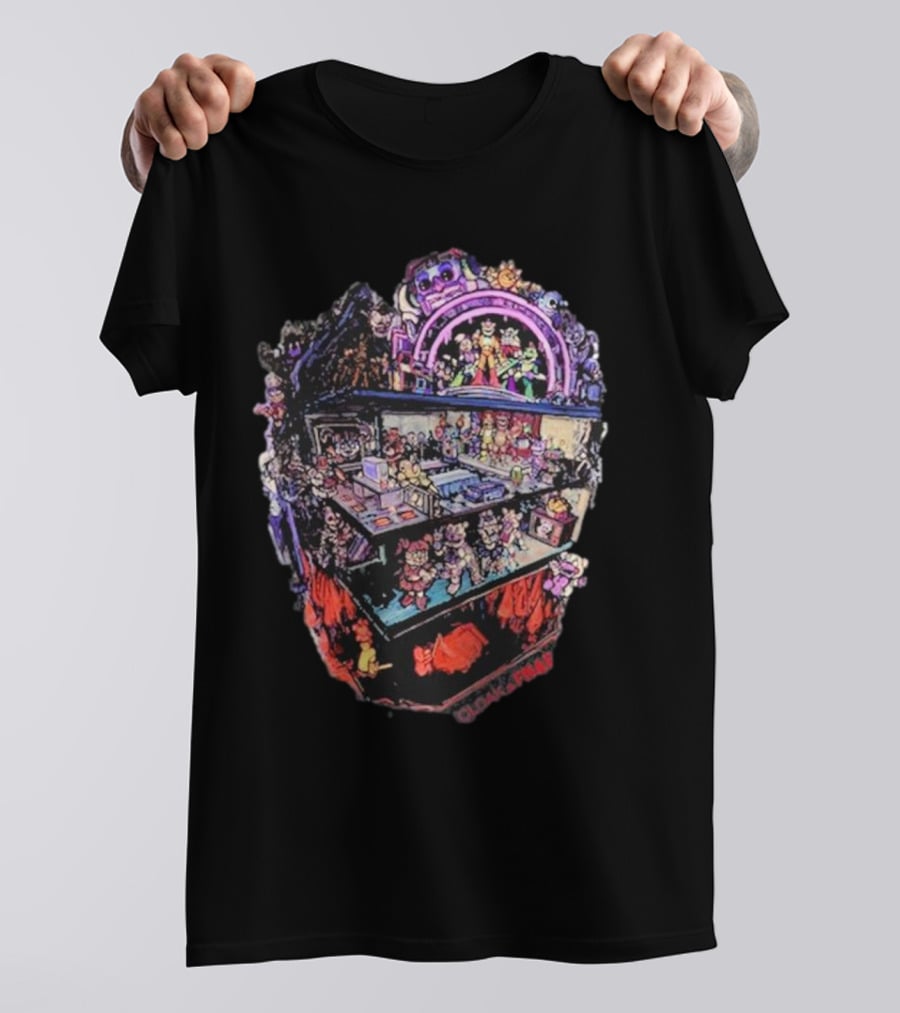 Walkapedia Ultrashield Race Products Colorful Cartoon Characters Scene T-Shirt