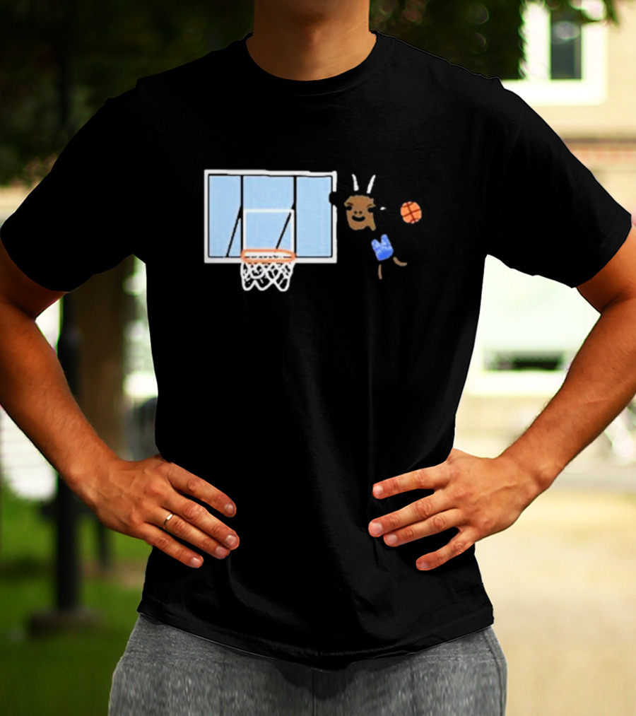 Goat Biles Basketball Dunking Goat With Jersey And Hoop T-Shirt