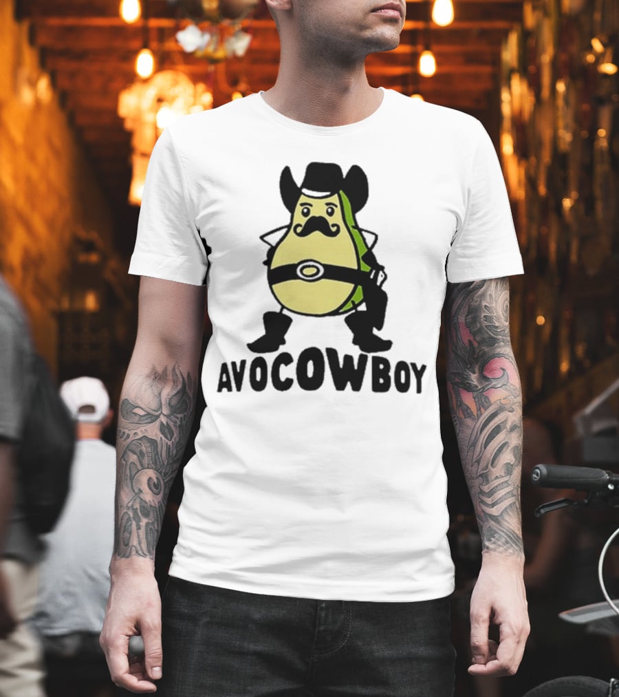 Got Funny Avocowboy Western Cartoon Avocado Character T-Shirt