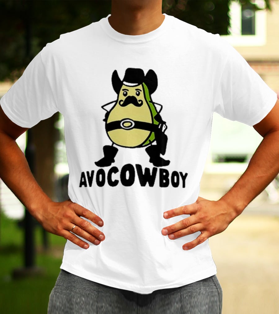 Got Funny Avocowboy Western Cartoon Avocado Character T-Shirt