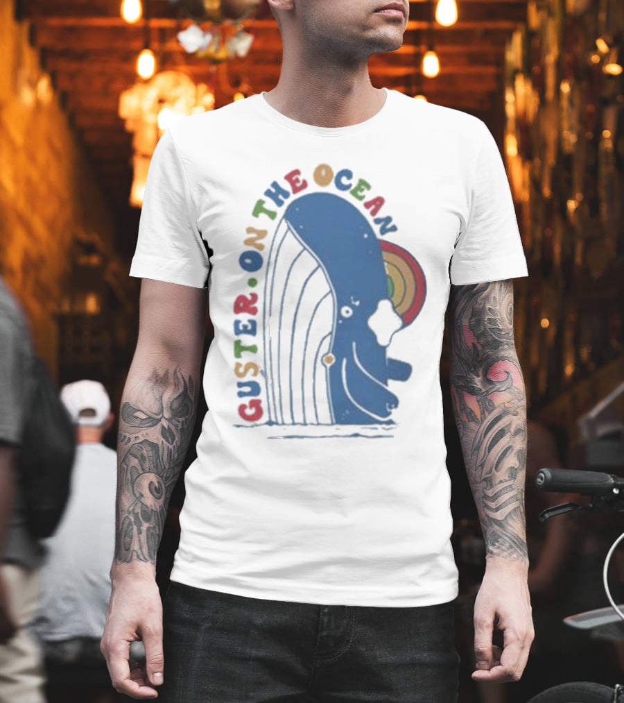 Guster On The Ocean Whale Rainbow T-Shirt