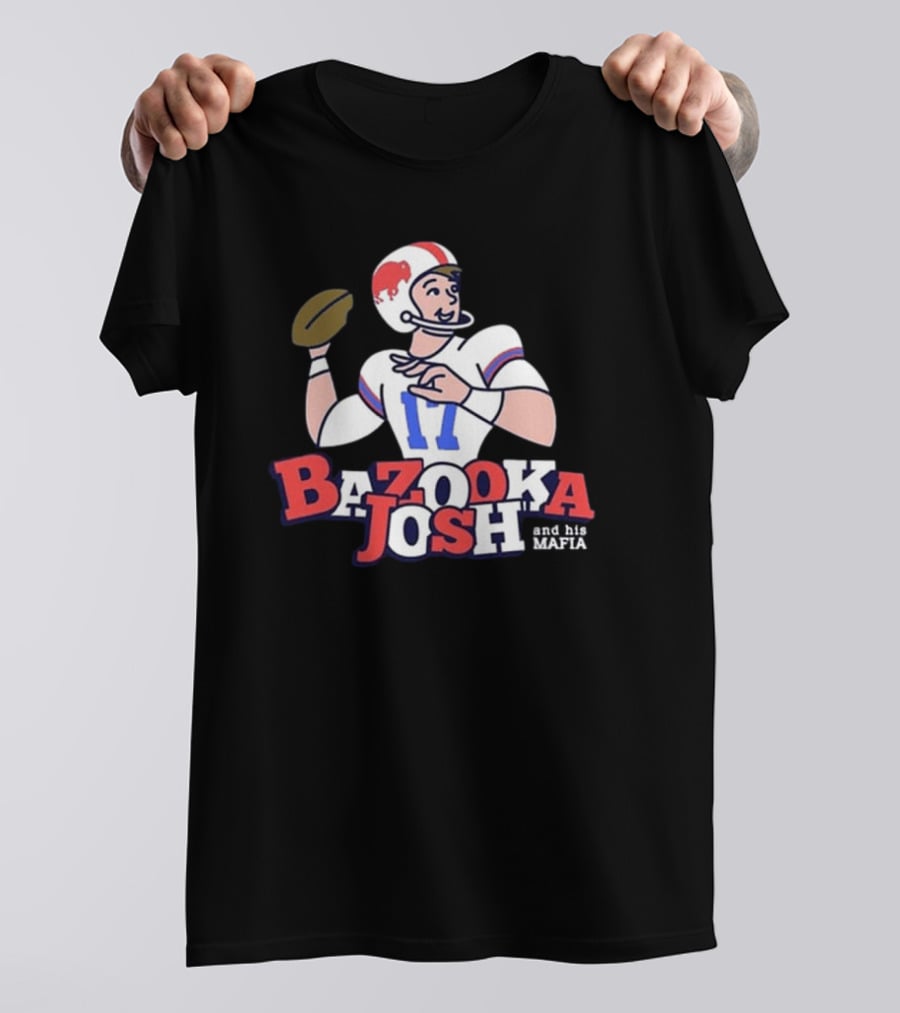 Bazooka Josh And His Mafia Football Throwback Illustration 17 T-Shirt