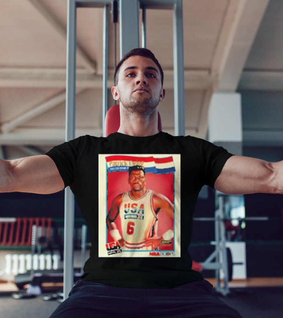 Patrick Ewing USA Basketball Dream Team 1992 NBA Hoops USA Olympic Team नंबर 6 T-Shirt