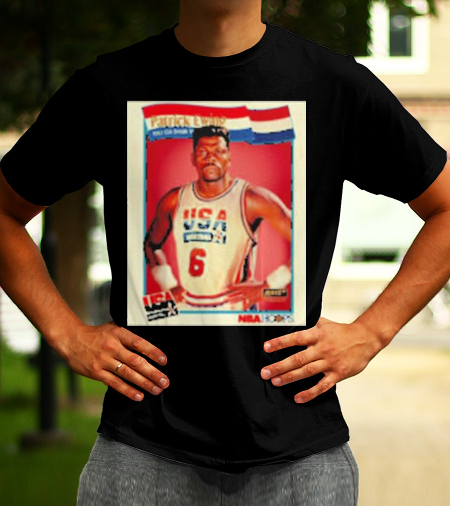 Patrick Ewing USA Basketball Dream Team 1992 NBA Hoops USA Olympic Team नंबर 6 T-Shirt