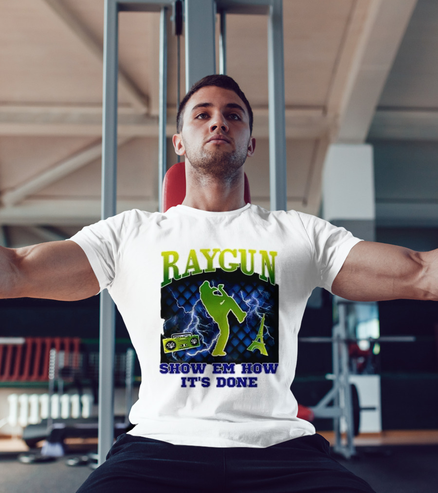 Raygun Show Em How It’s Done Electric Dance Eiffel Tower Boombox T-Shirt