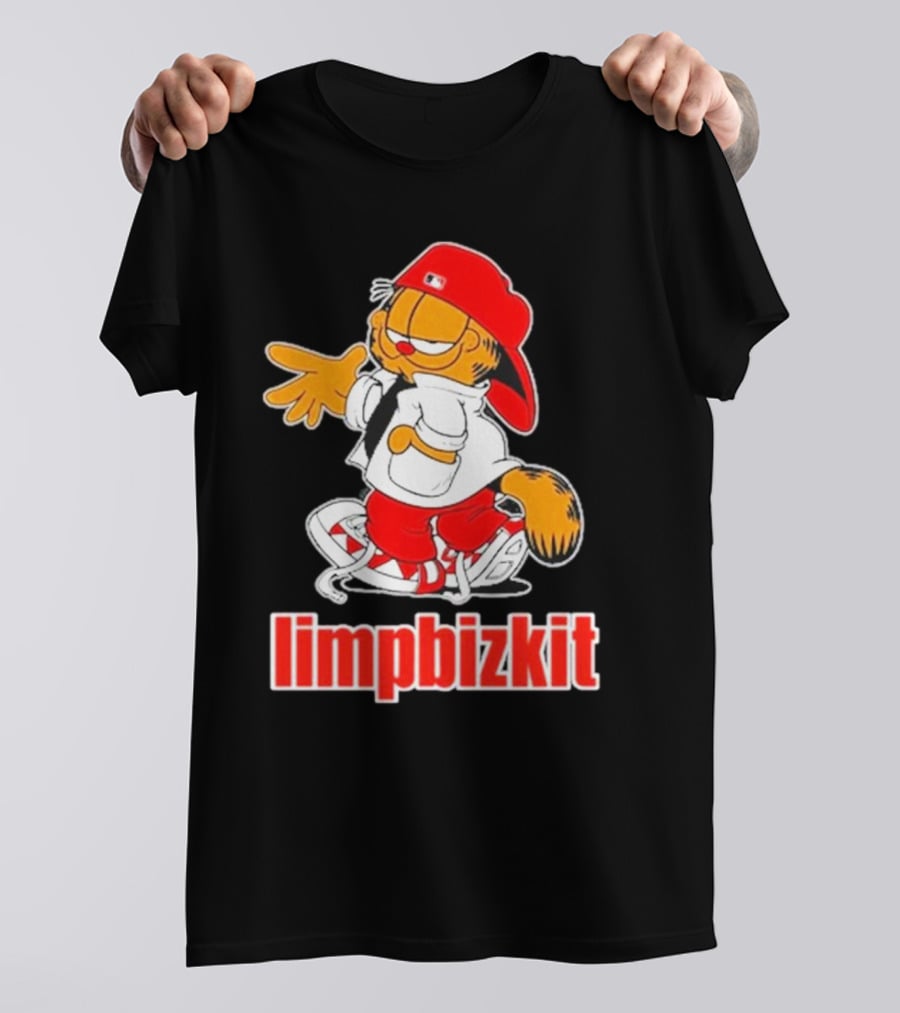 Limpbizkit Garfield Parody Red Outfit Cap And Sneakers T-Shirt