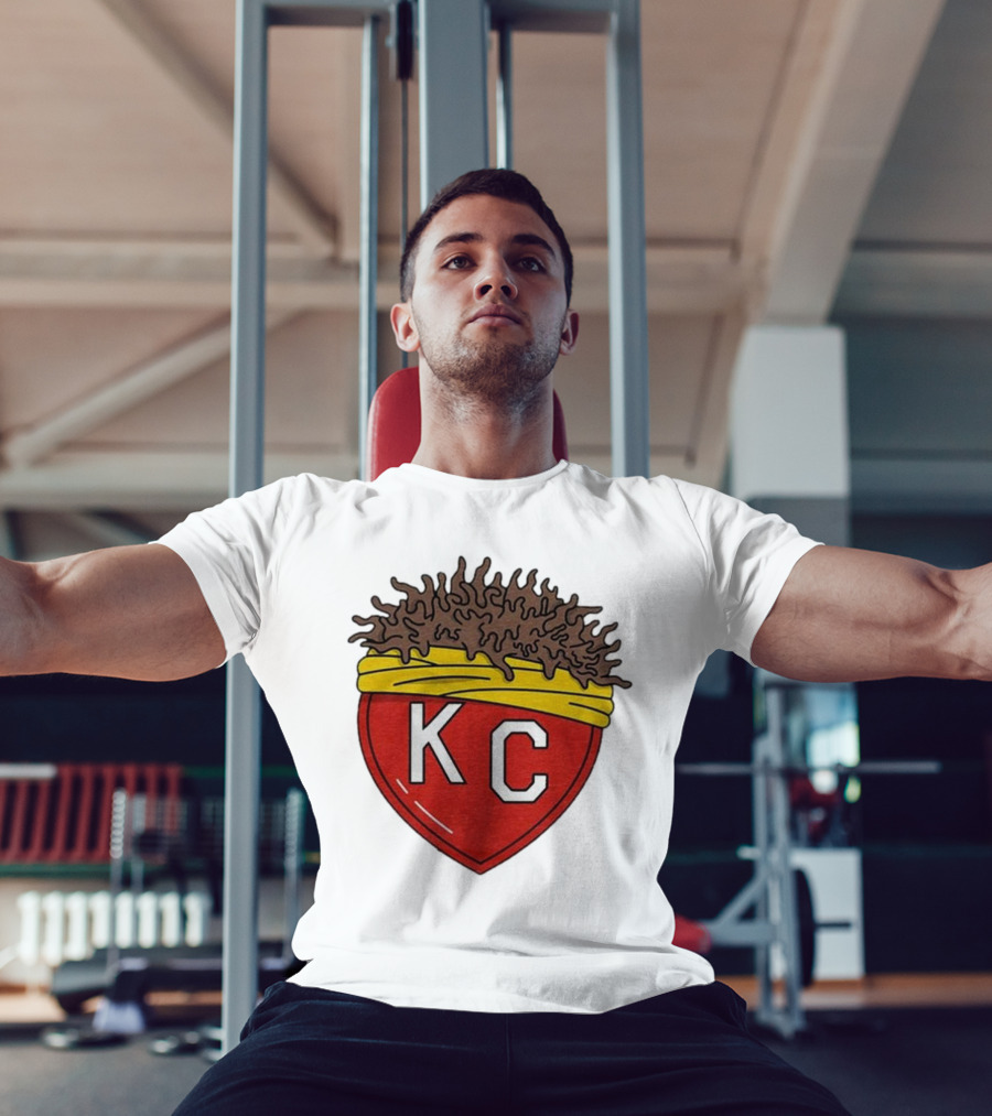 KC Franchise Heart Emblem With Brown Hair And Yellow Band T-Shirt