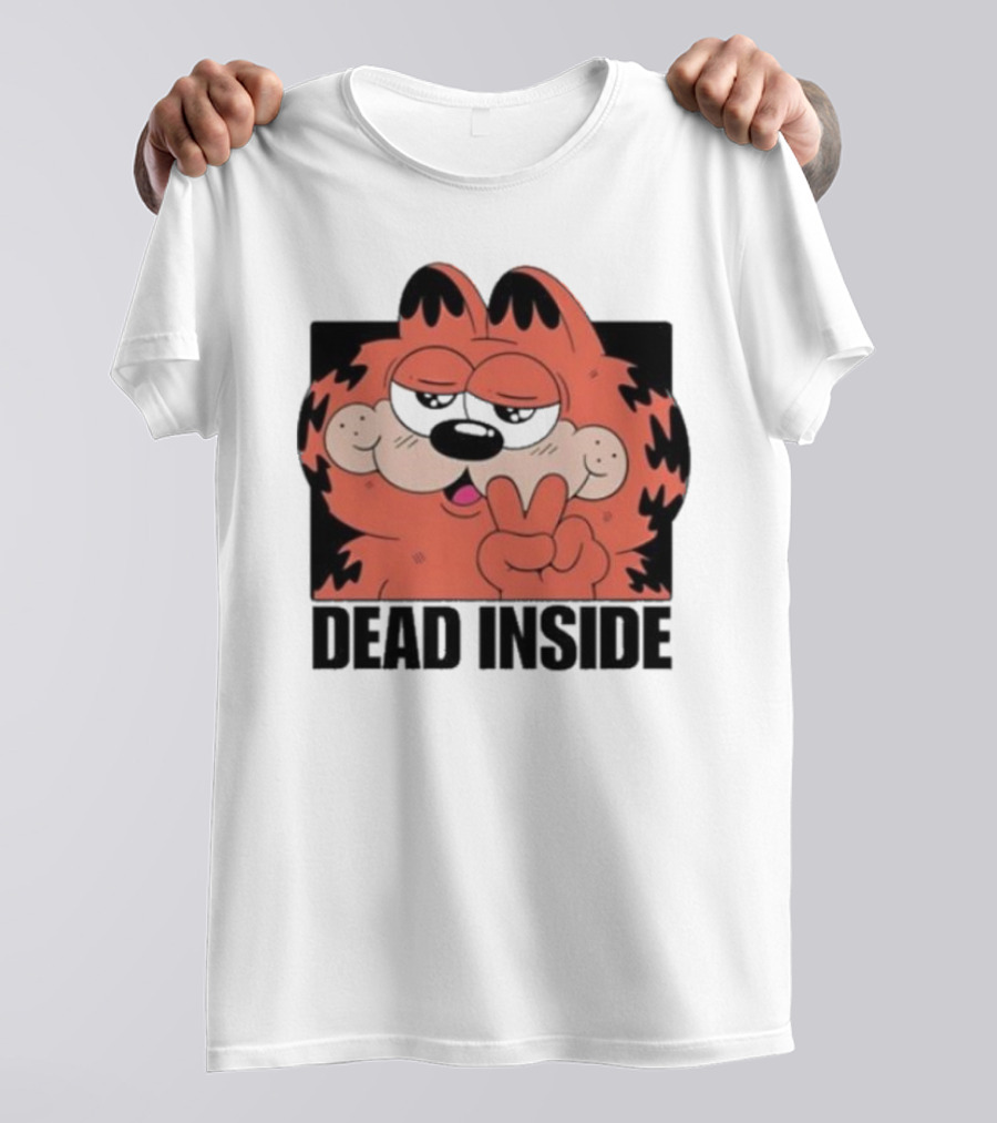 Garfield Dead Inside Peace Sign Sunglasses T-Shirt
