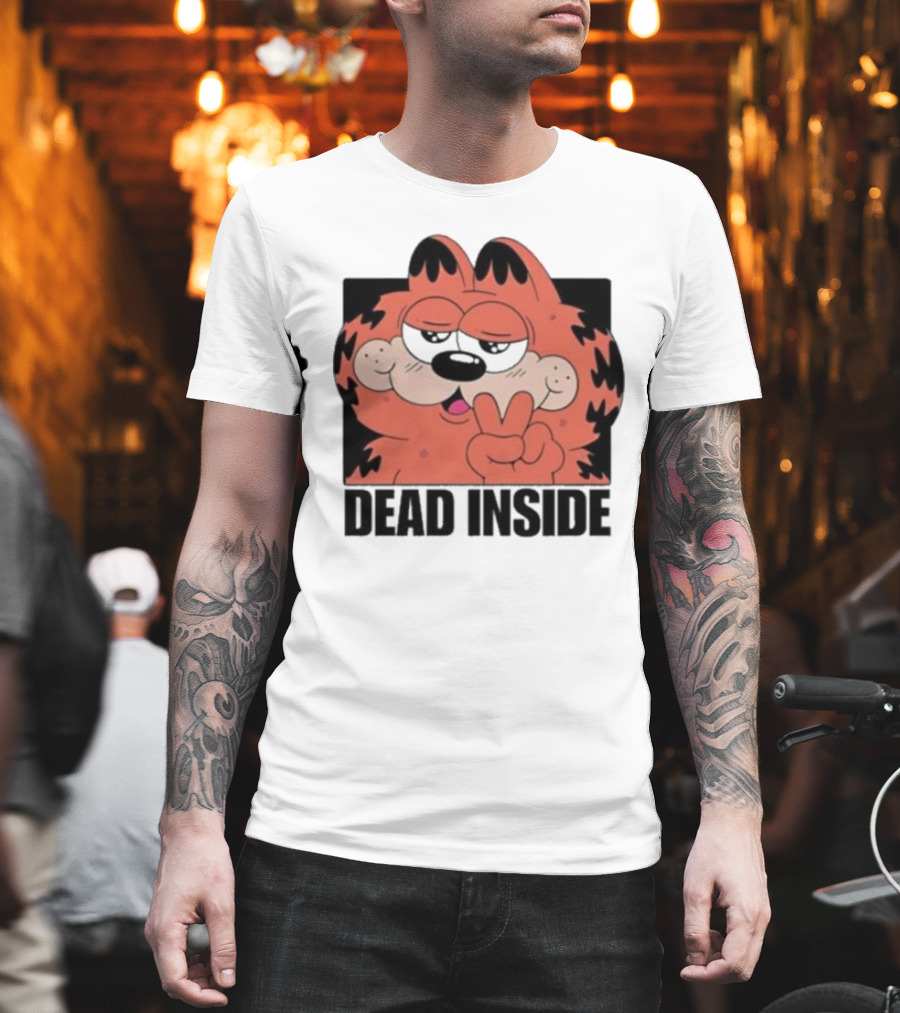 Garfield Dead Inside Peace Sign Sunglasses T-Shirt