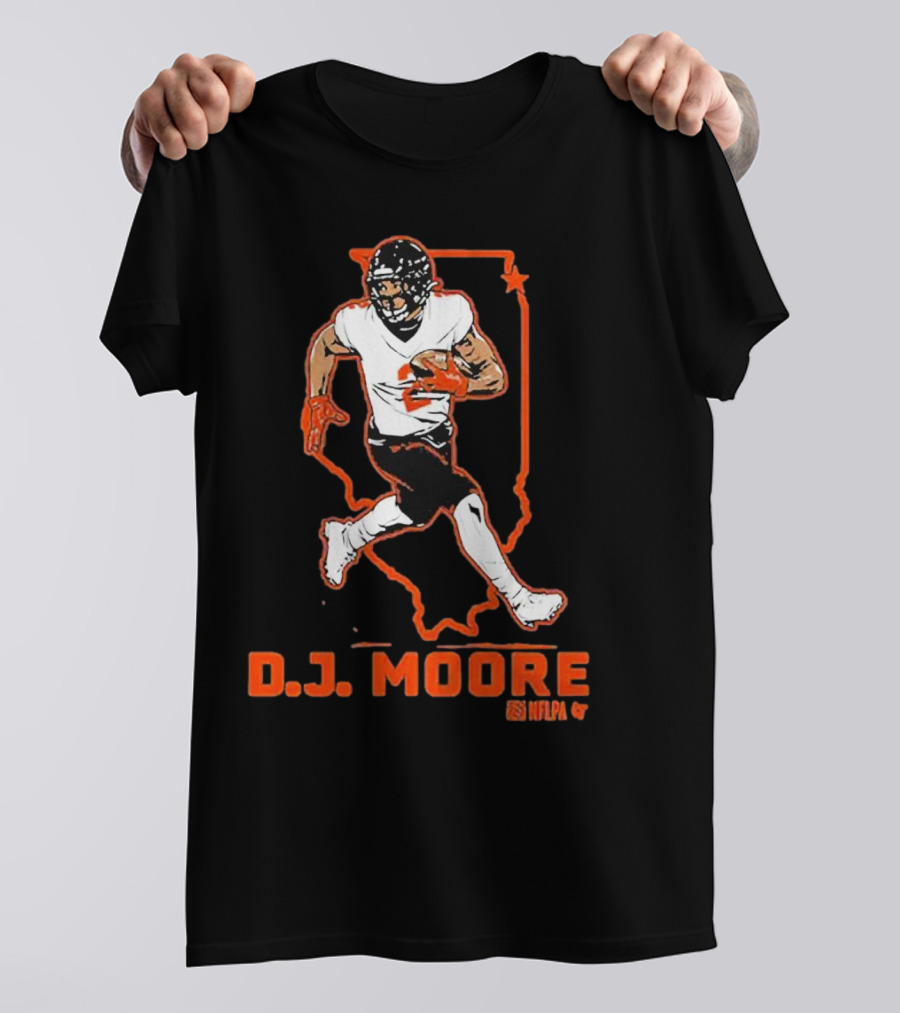 D.J. Moore Illinois Football NFPA Player Outline T-Shirt