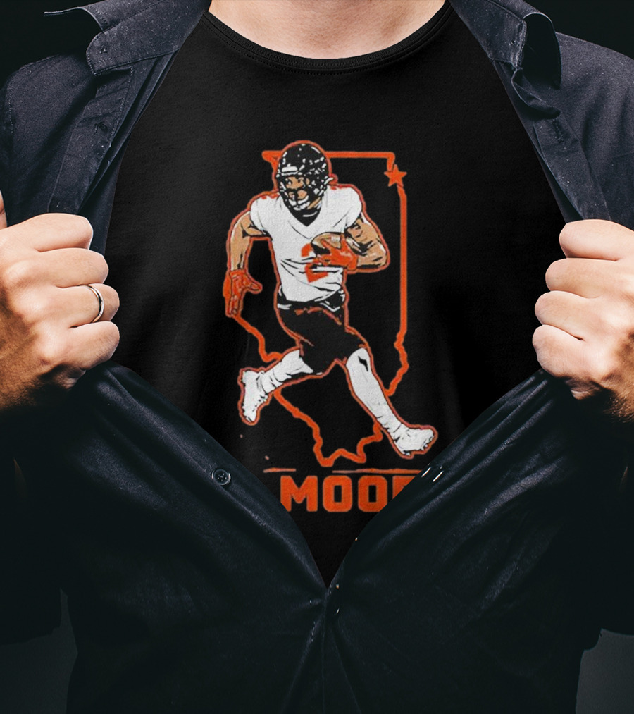 D.J. Moore Illinois Football NFPA Player Outline T-Shirt