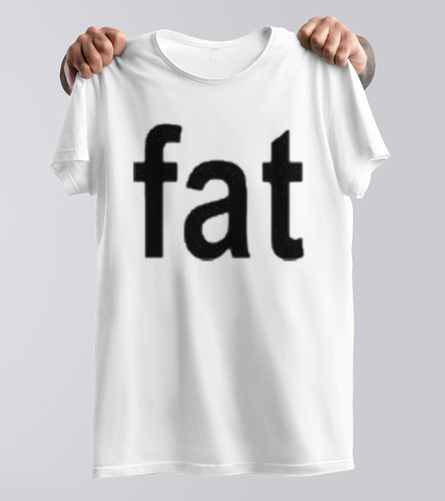 Dorkchop Fat Brat Minimalist Text Black T-Shirt