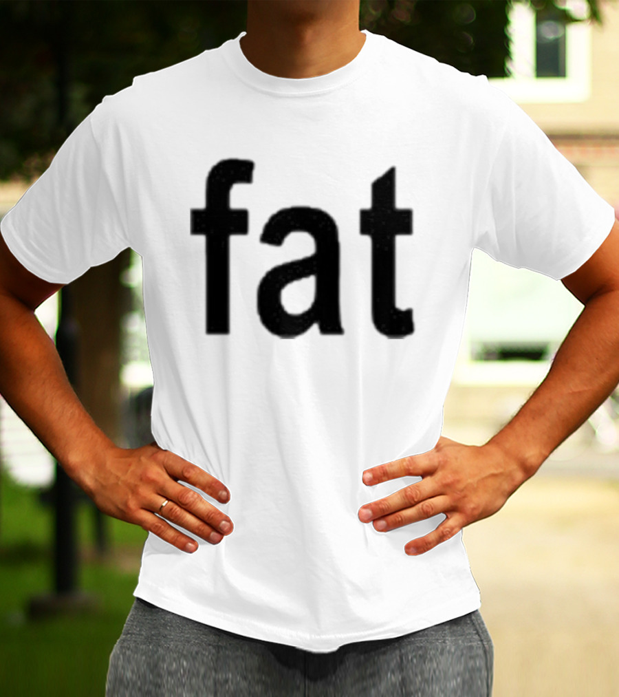 Dorkchop Fat Brat Minimalist Text Black T-Shirt