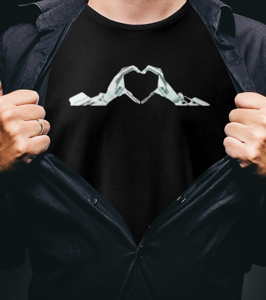 Elon Musk Robot Hand Heart T-Shirt