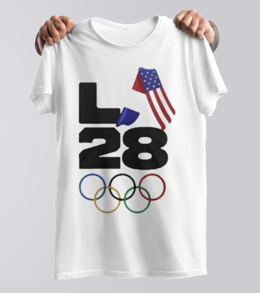 LA 28 Olympics American Flag Rings T-Shirt