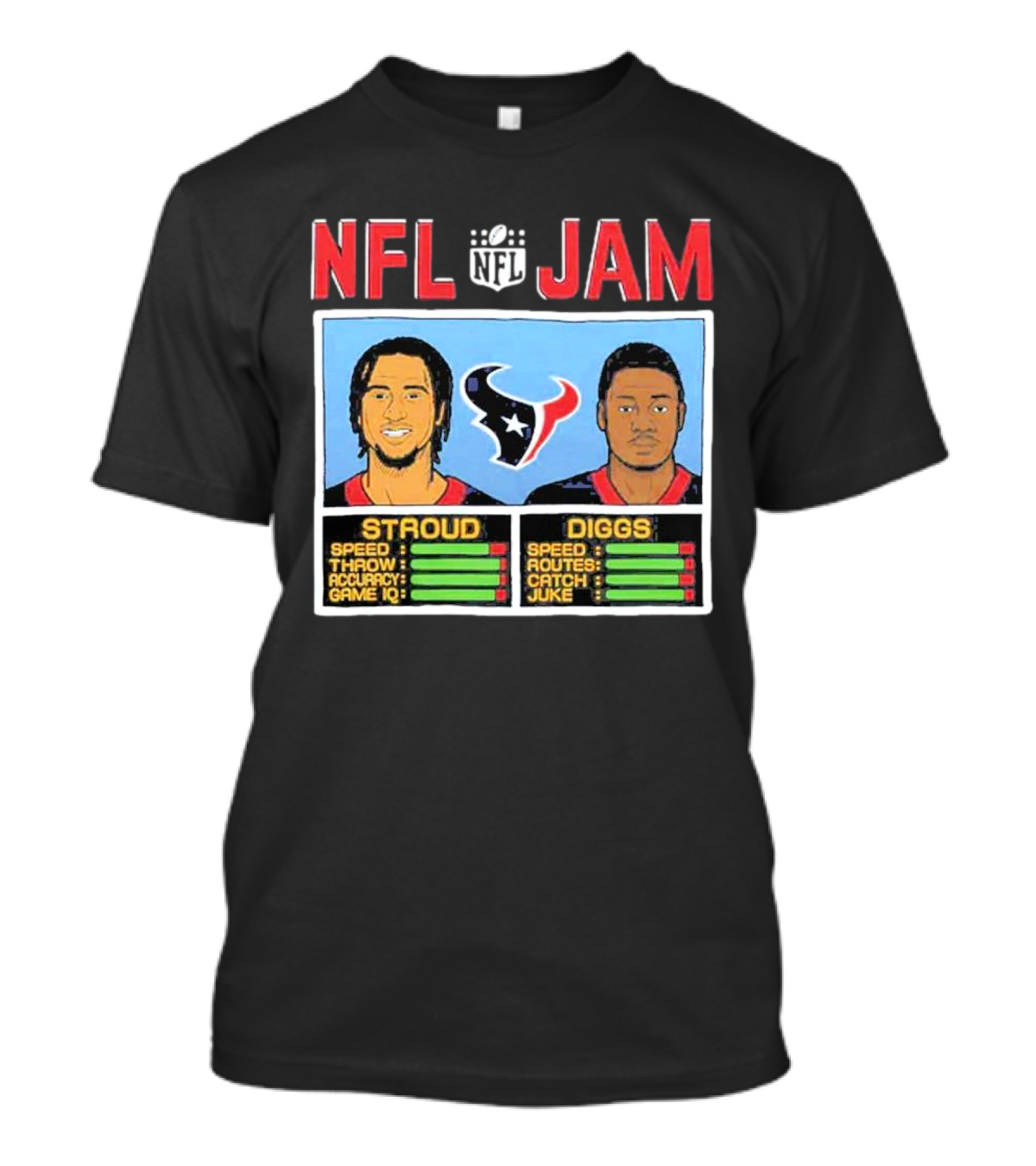 NFL Jam Texans Stroud Diggs Speed Throw Accuracy Game IQ Catch Juke T-Shirt