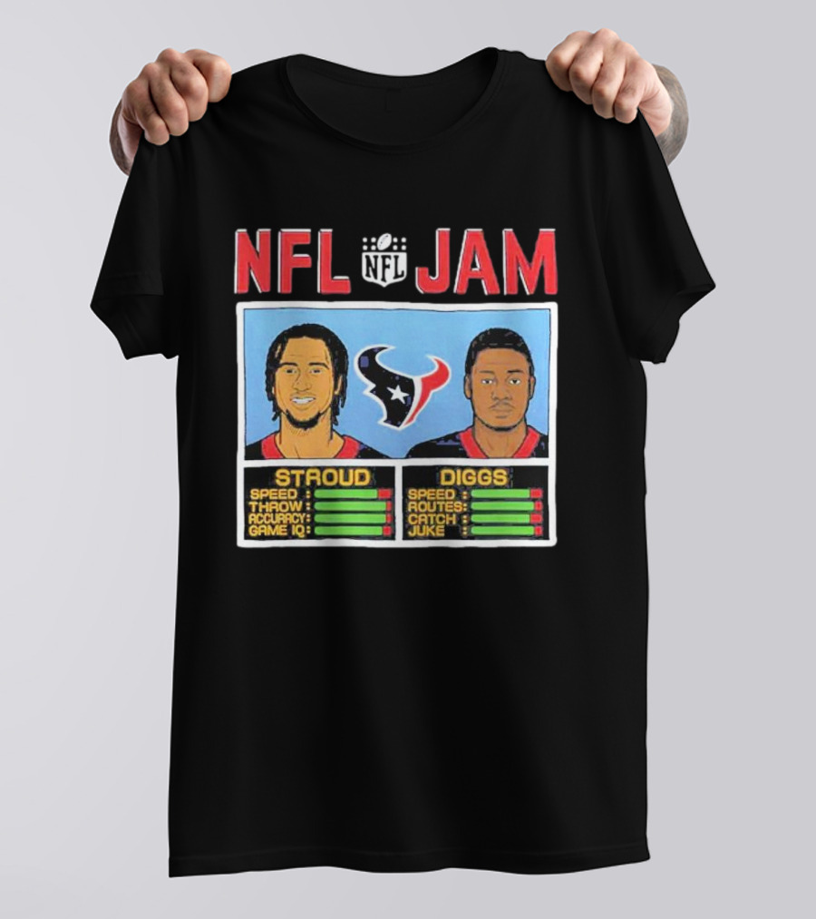 NFL Jam Texans Stroud Diggs Speed Throw Accuracy Game IQ Catch Juke T-Shirt