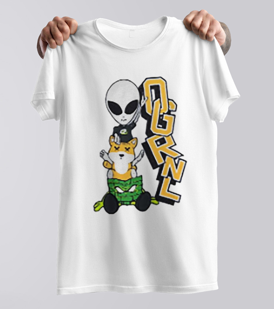 Rich And Lonely Alien With Bear OGRNL X Optic T-Shirt