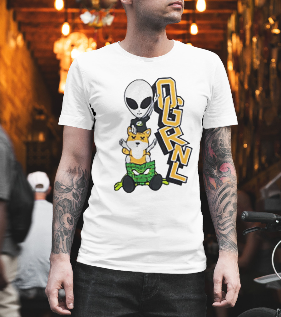 Rich And Lonely Alien With Bear OGRNL X Optic T-Shirt