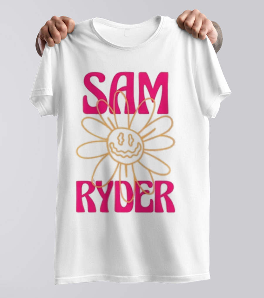 SAM RYDER Daisy Smiley Flower Pink Yellow T-Shirt