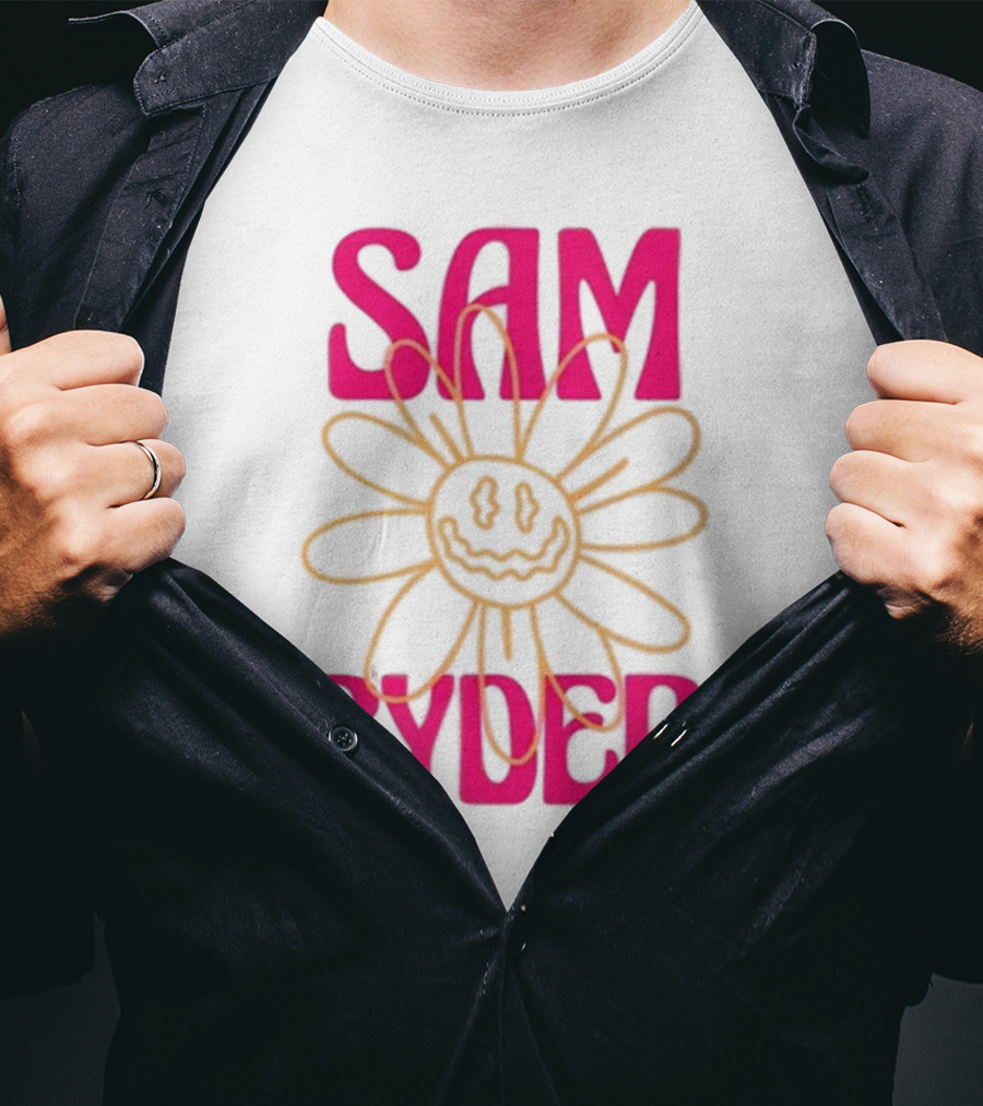 SAM RYDER Daisy Smiley Flower Pink Yellow T-Shirt