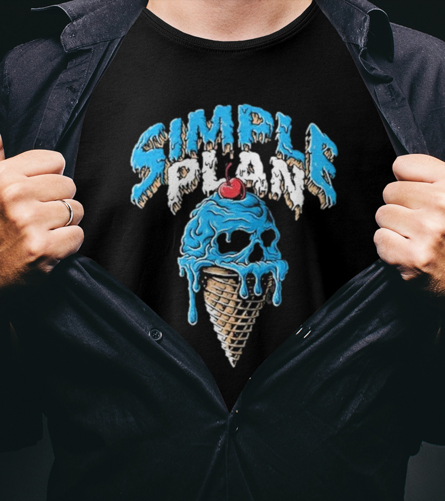 Simple Plan Skull Ice Cream North American Tour T-Shirt