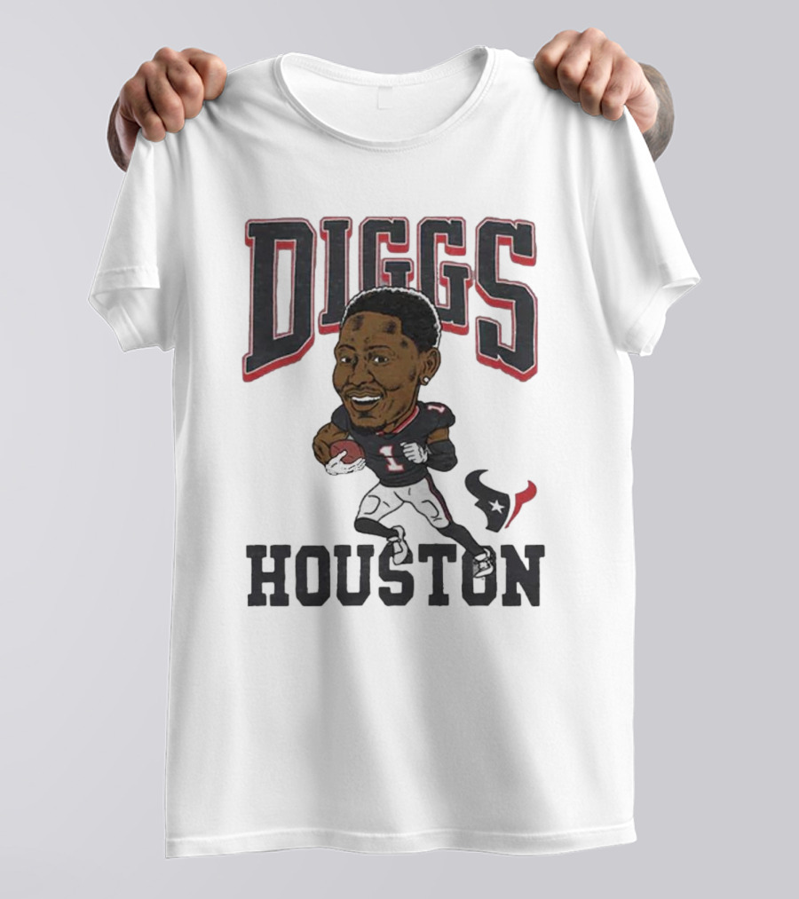 Diggs Houston Texans Football Player Caricature T-Shirt