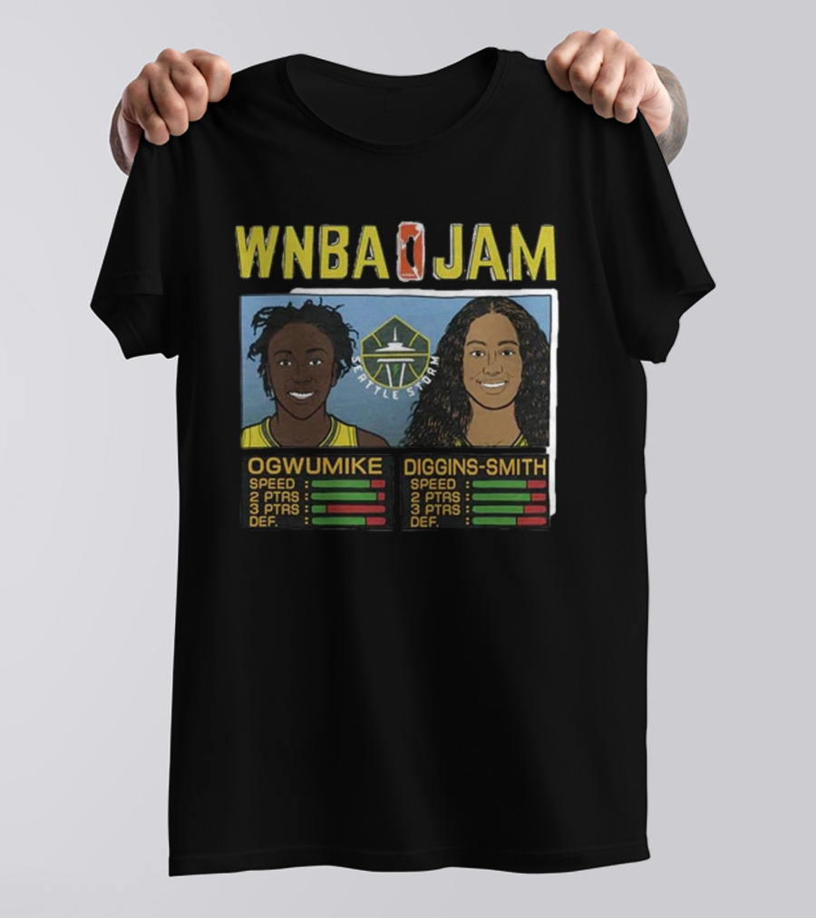 WNBA Jam Seattle Storm Ogwumike Diggins-Smith Basketball Stats T-Shirt