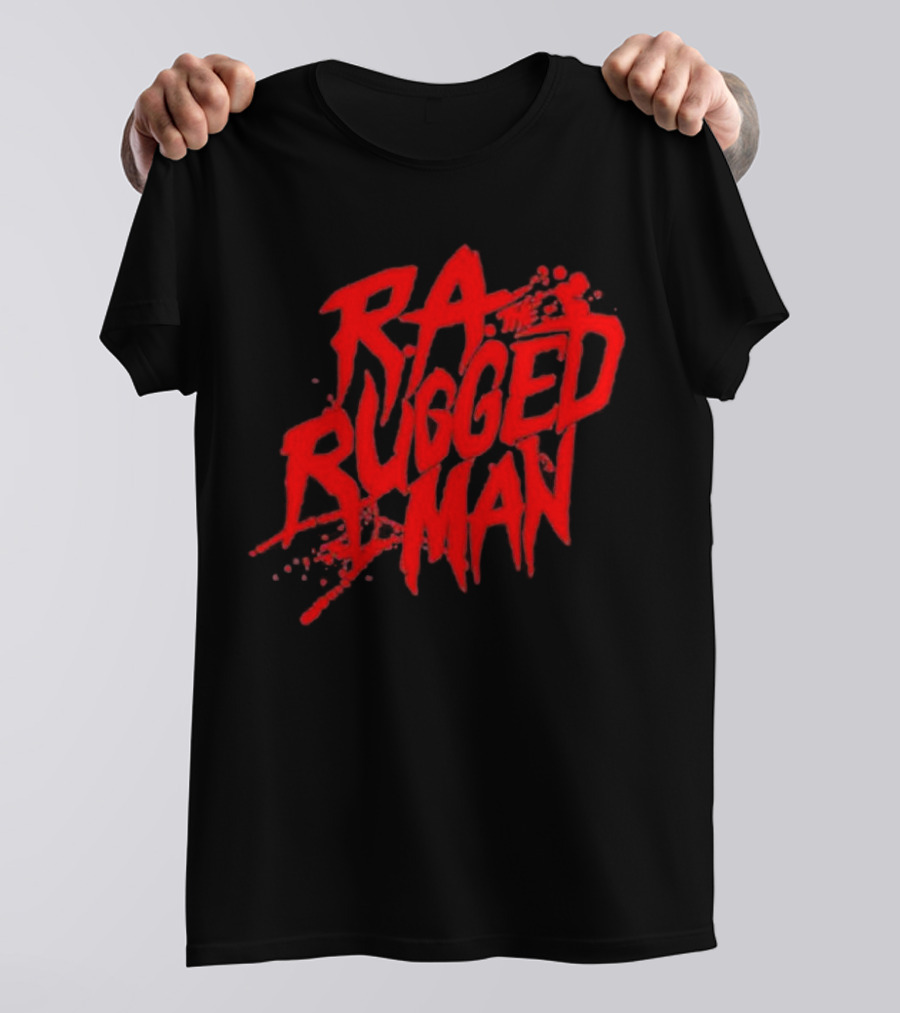 RA The Rugged Man Splattered Text T-Shirt