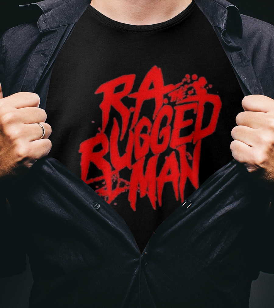 RA The Rugged Man Splattered Text T-Shirt