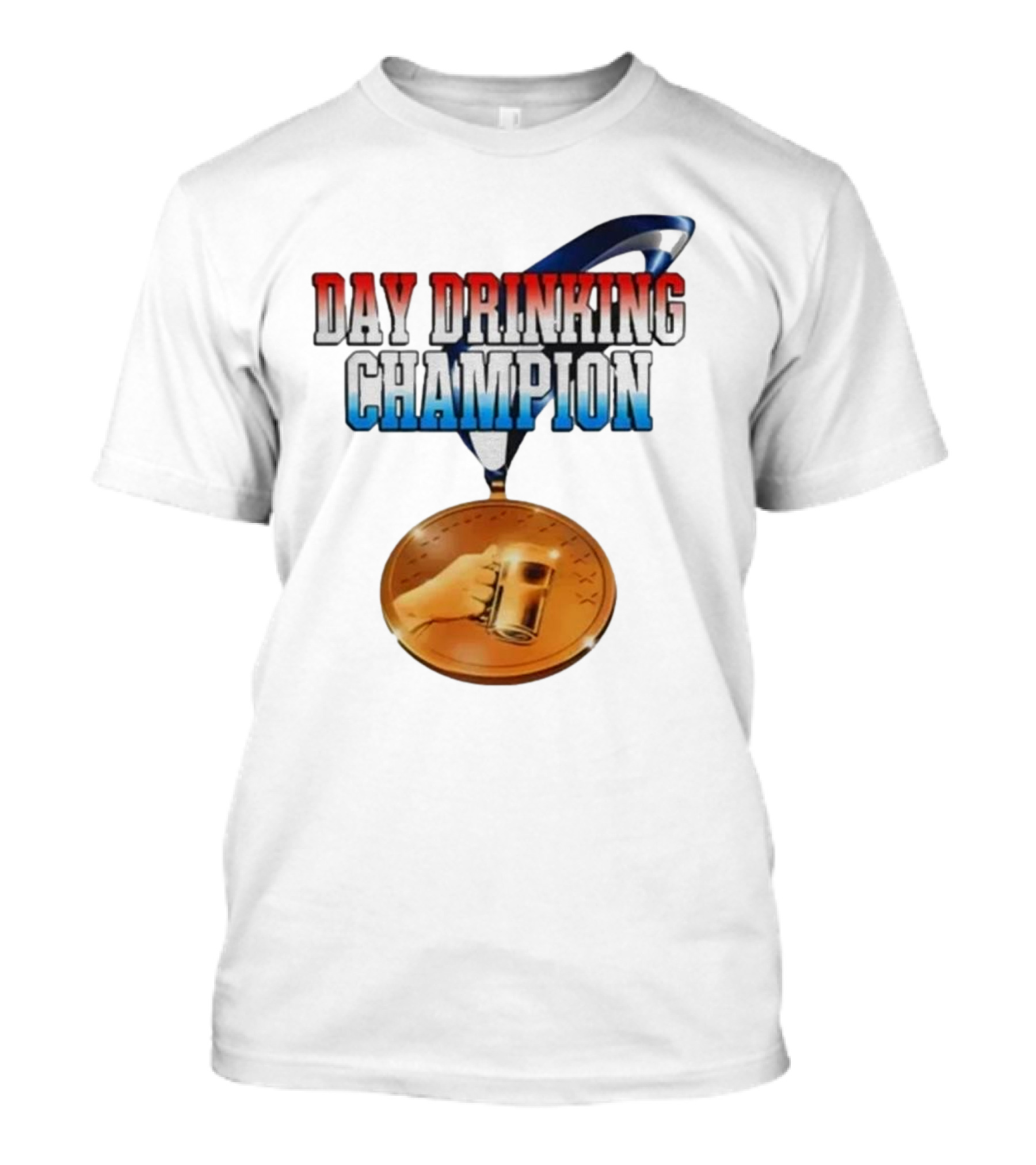 Day Drinking Champion Medal Beer Mug Fun T-Shirt